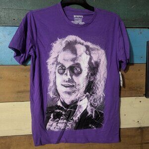 Beetlejuice Tshirt Purple Wedding Scene Horror Comedy Fan Merch Mens F